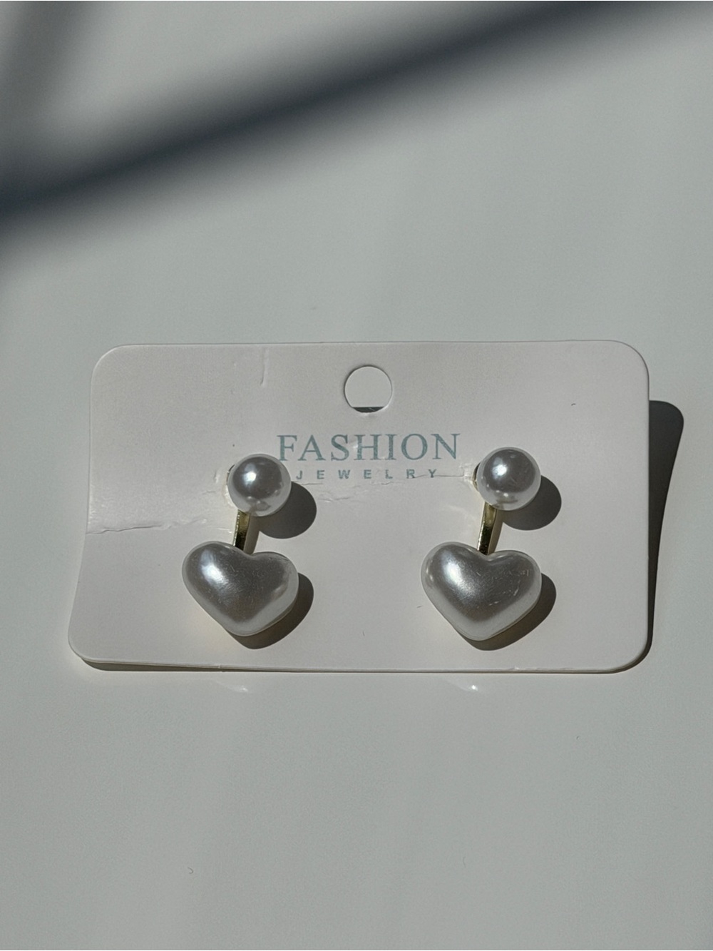 Pearl Heart Drop Earrings | Silver Y2K Statement Earrings